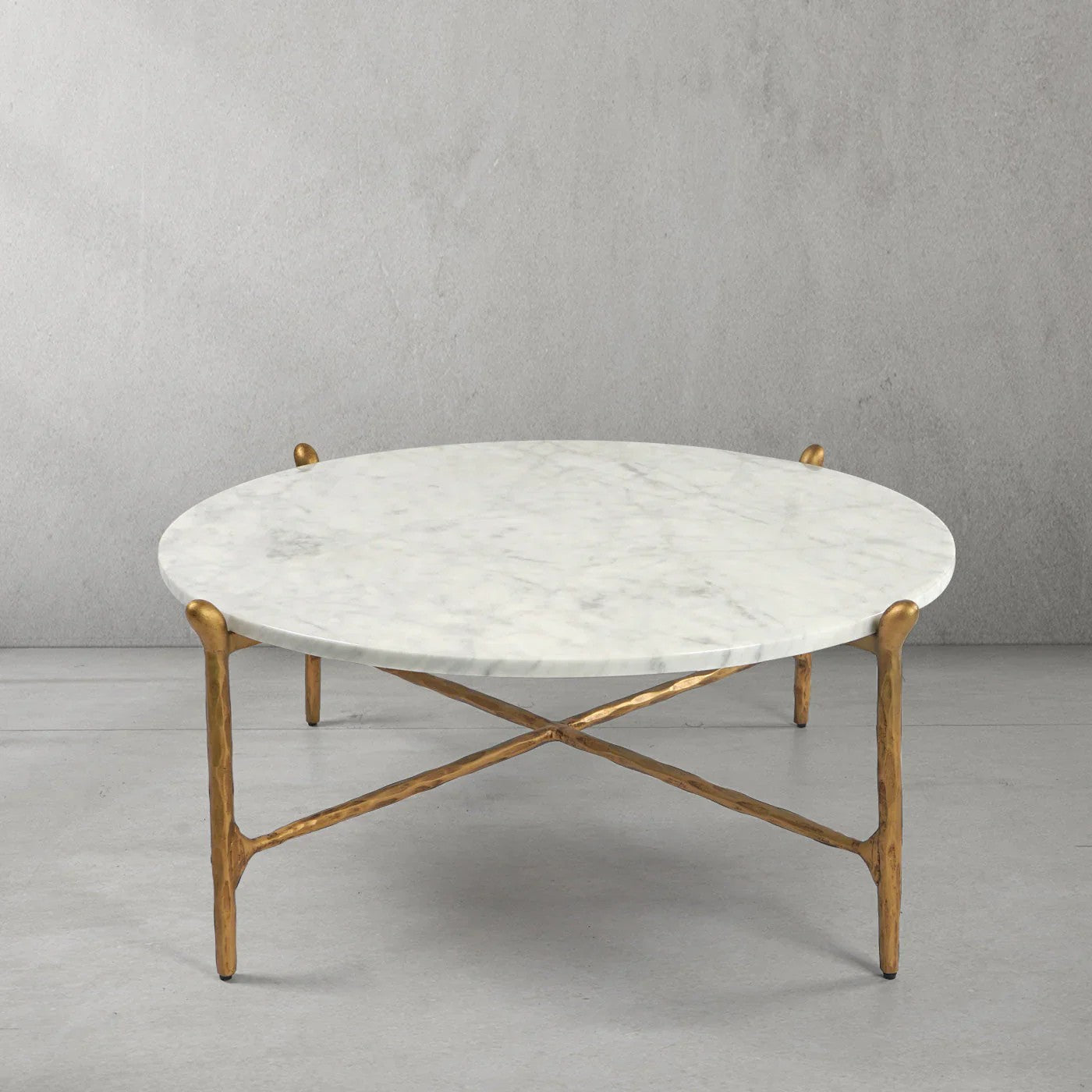 Aurelia Round Horn Marble Coffee Table & Side Table