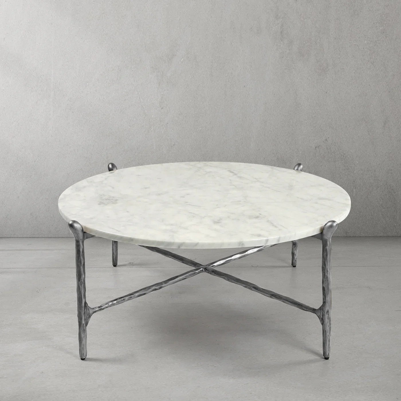 Aurelia Round Horn Marble Coffee Table & Side Table