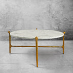 Aurelia Round Horn Marble Coffee Table & Side Table