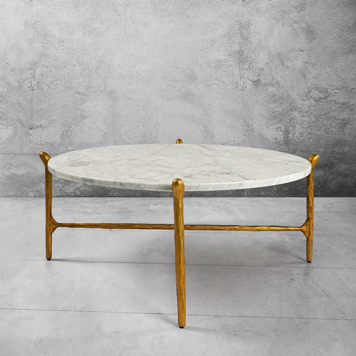 Aurelia Round Horn Marble Coffee Table & Side Table