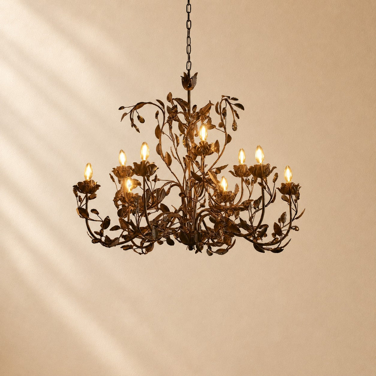 Birre Gilded Floral Crystal Round Chandelier