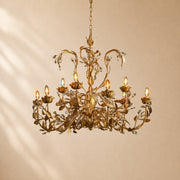 Birre Gilded Floral Crystal Round Chandelier