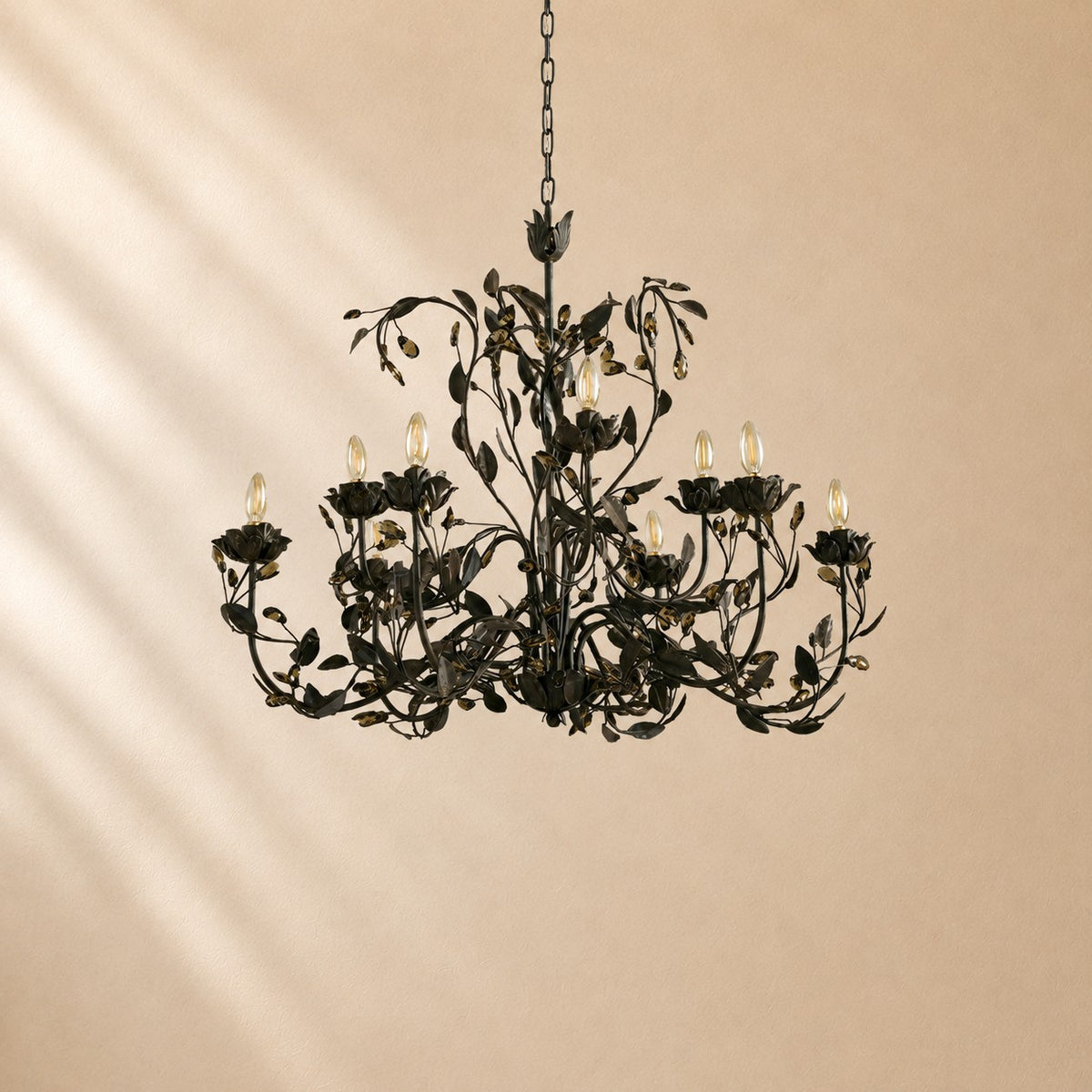 Birre Gilded Floral Crystal Round Chandelier