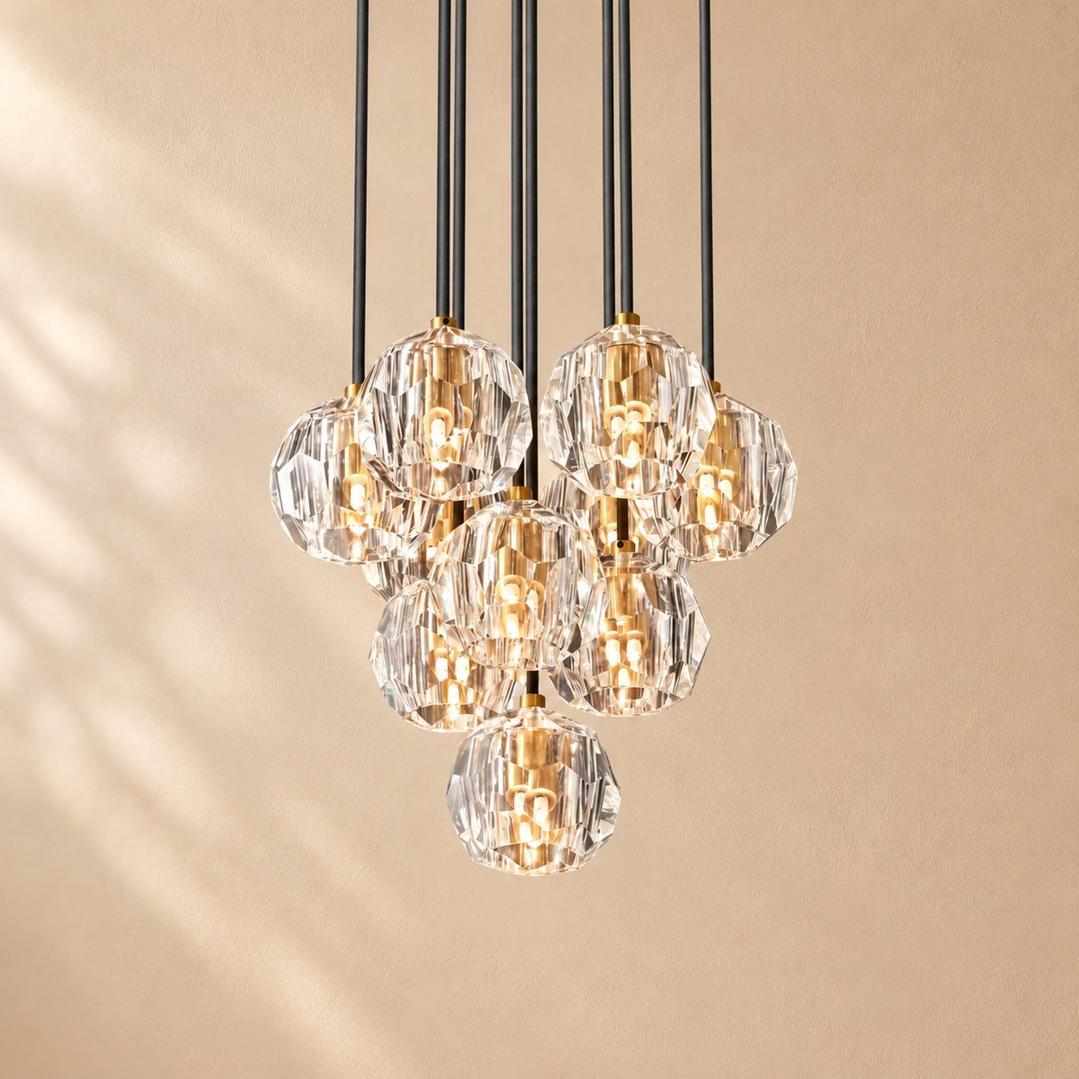 Bouine Glass Round Cluster Chandelier 14''