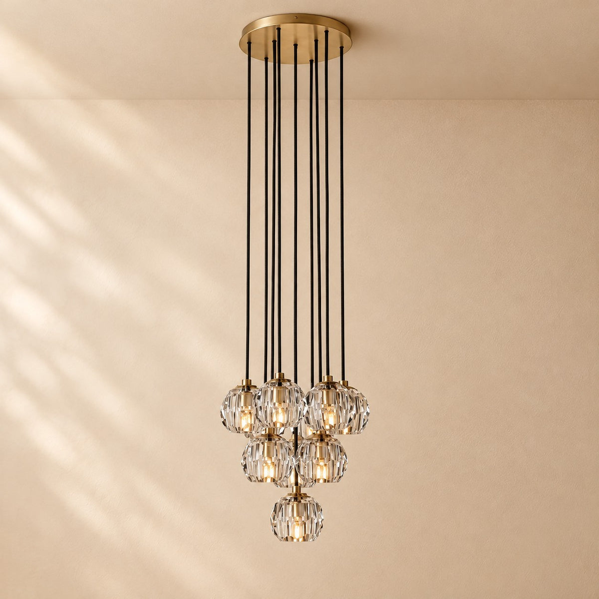 Bouine Glass Round Cluster Chandelier 14''