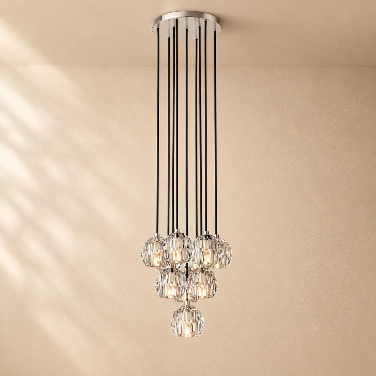 Bouine Glass Round Cluster Chandelier 14''