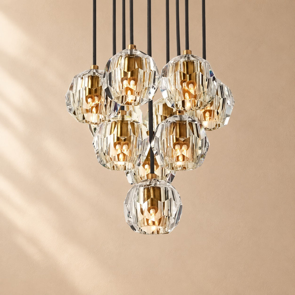 Bouine Glass Round Cluster Chandelier 14''