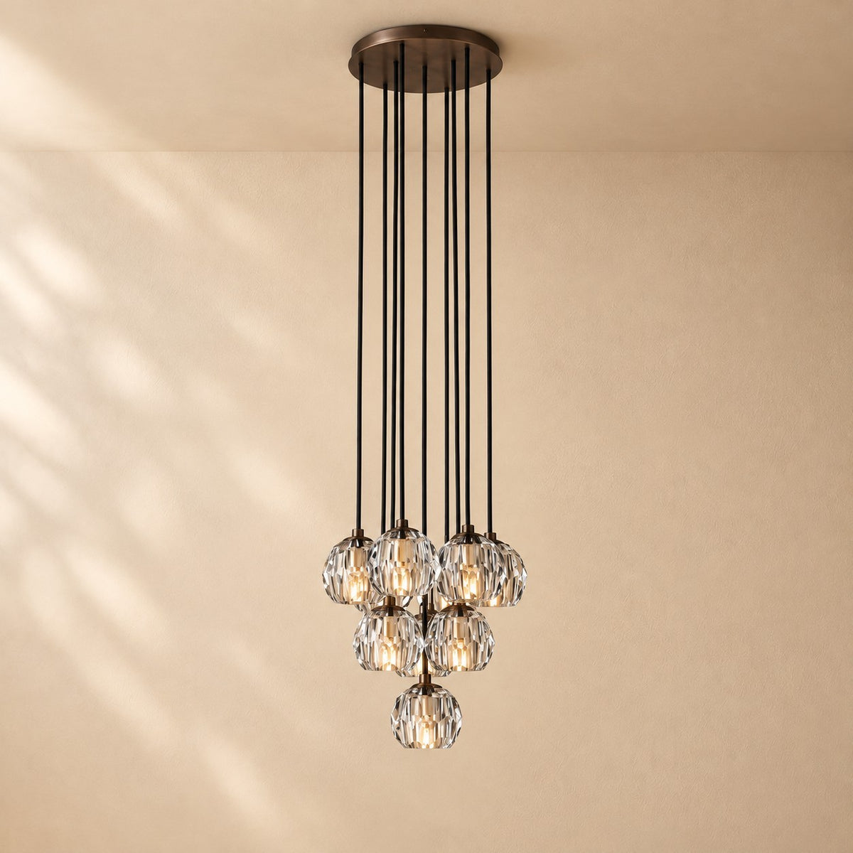 Bouine Glass Round Cluster Chandelier 14''