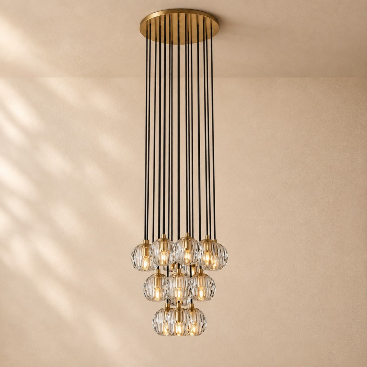 Bouine Glass Round Cluster Chandelier 19''