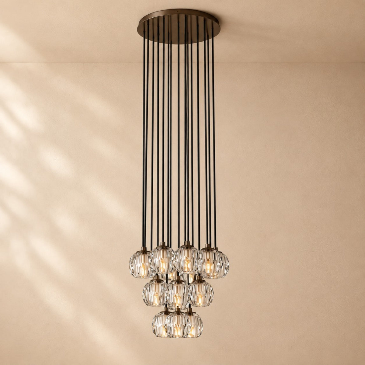 Bouine Glass Round Cluster Chandelier 19''