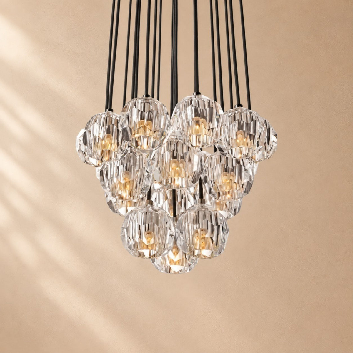 Bouine Glass Round Cluster Chandelier 19''