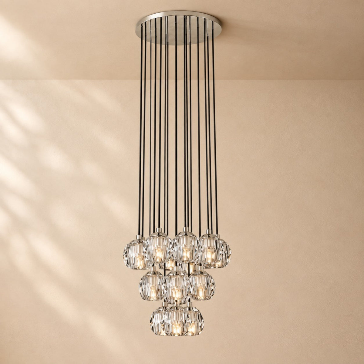 Bouine Glass Round Cluster Chandelier 19''