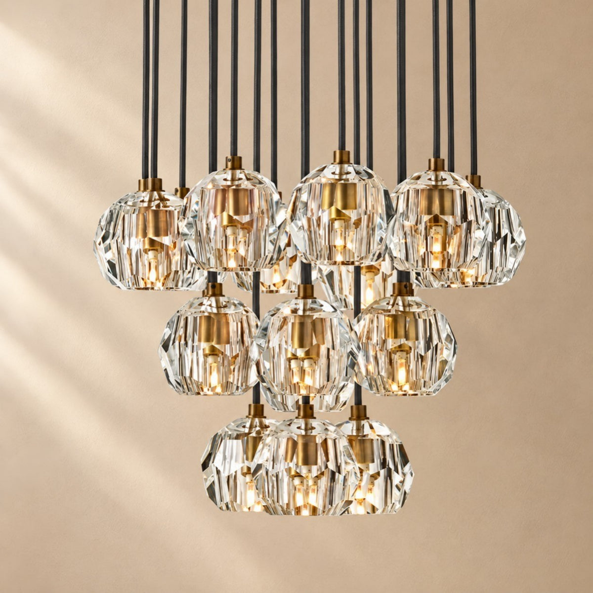 Bouine Glass Round Cluster Chandelier 19''