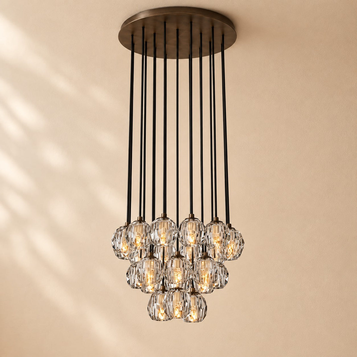 Bouine Glass Round Cluster Chandelier 24''
