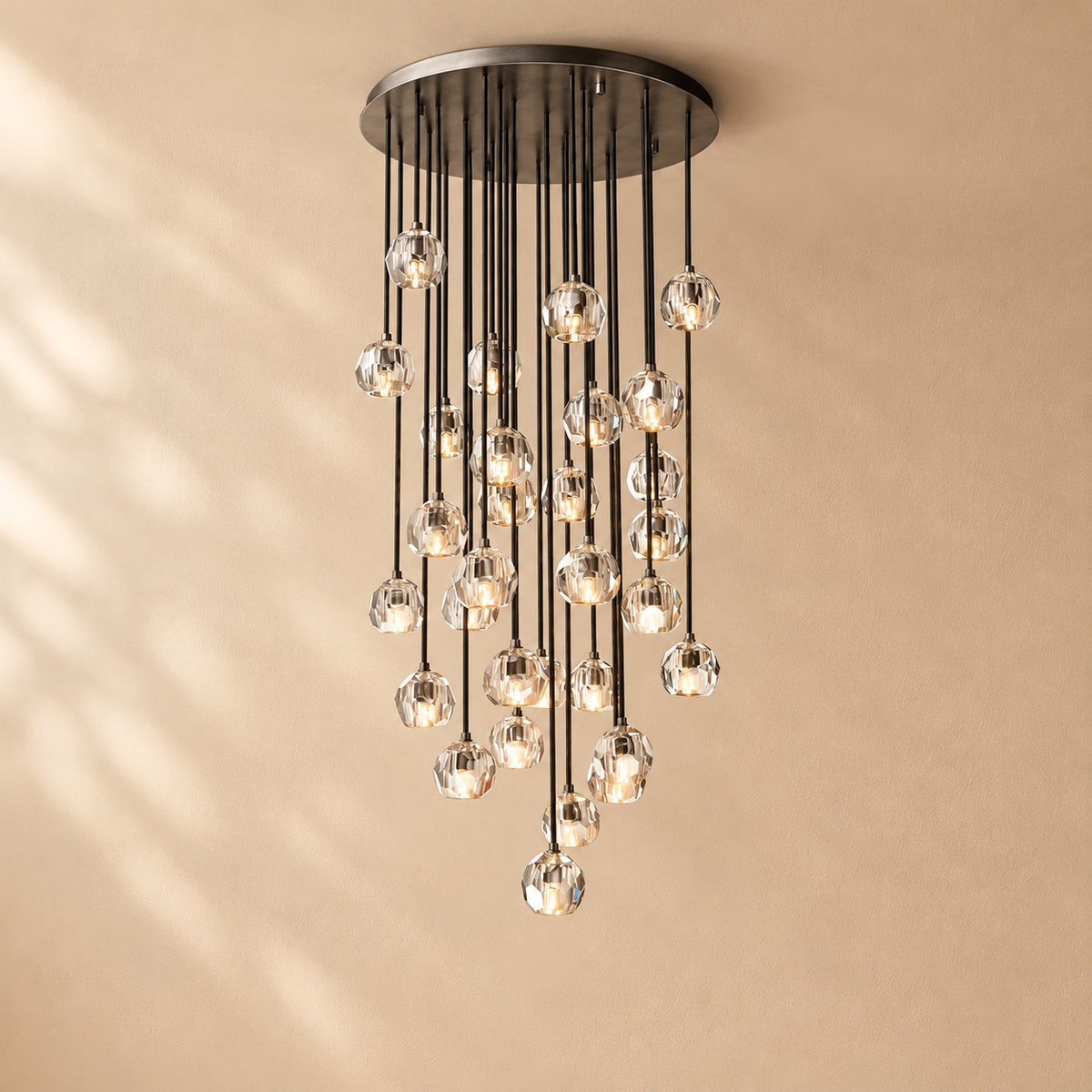 Bouine Glass Round Cluster Chandelier 30''