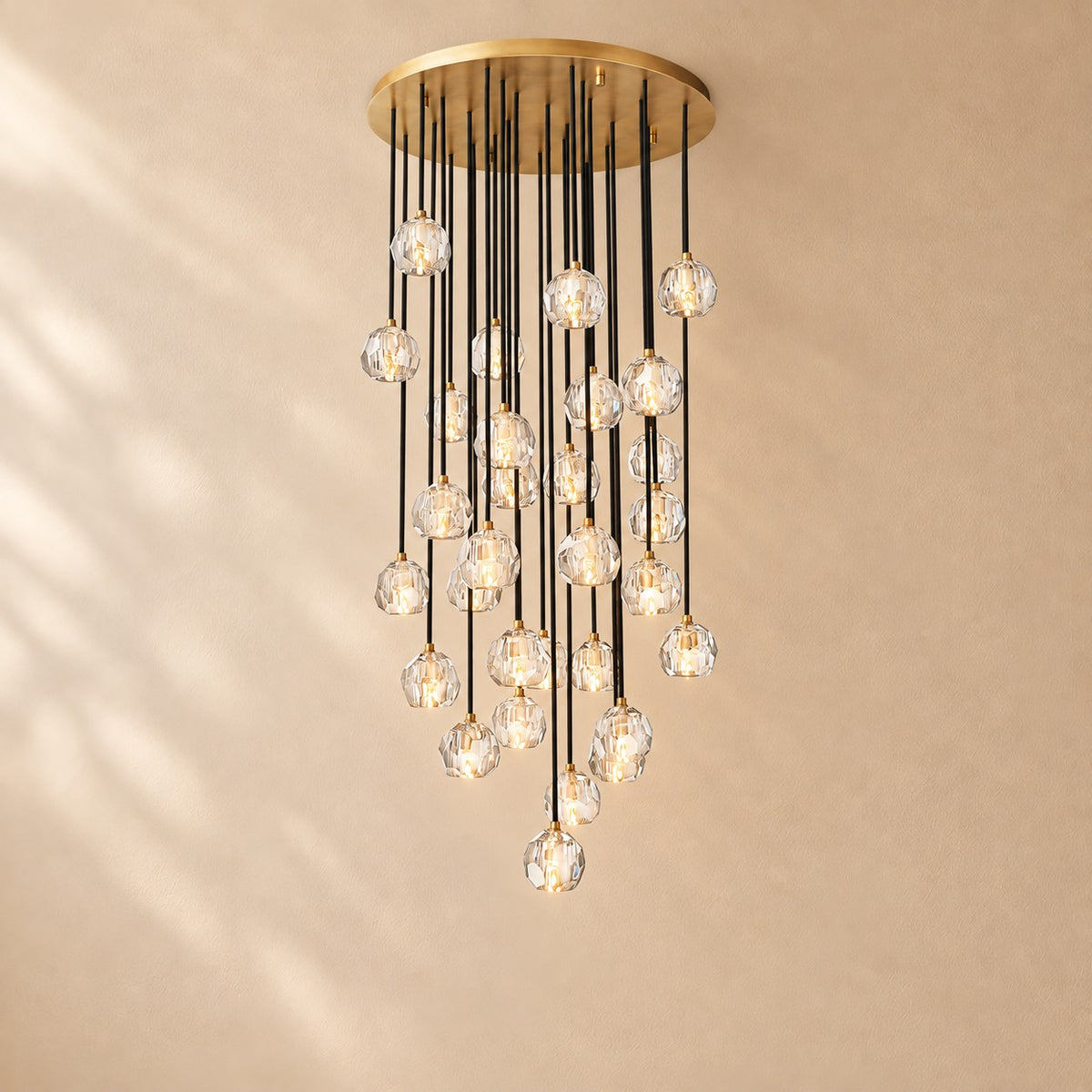 Bouine Glass Round Cluster Chandelier 30''
