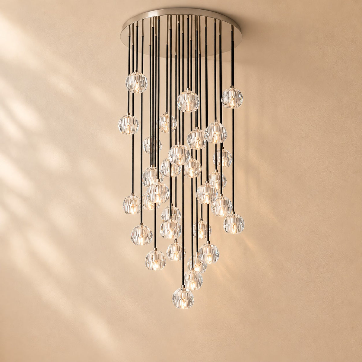 Bouine Glass Round Cluster Chandelier 30''