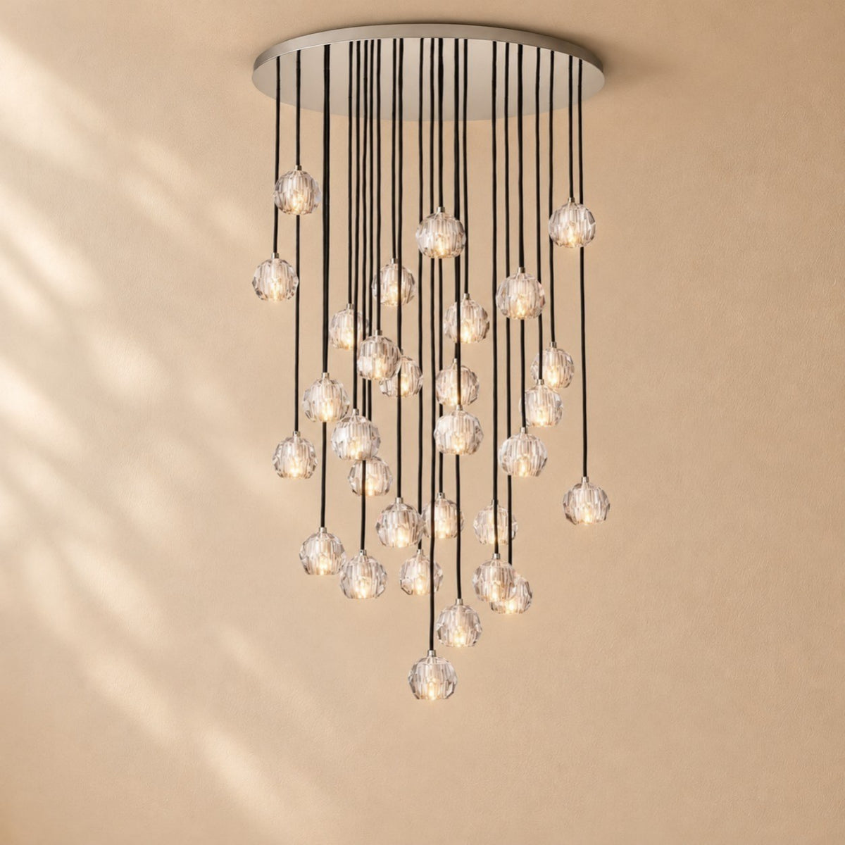 Bouine Glass Round Cluster Chandelier 40''