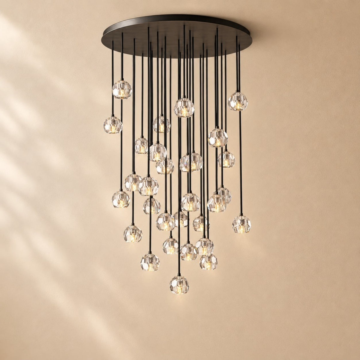 Bouine Glass Round Cluster Chandelier 40''