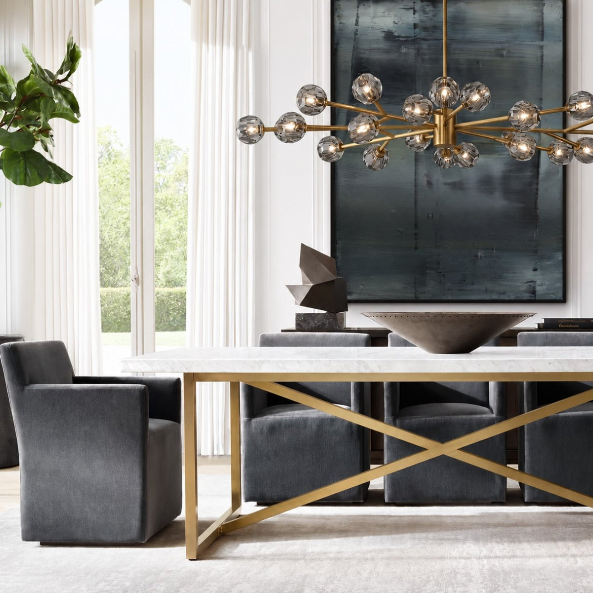 Bouine Glass Oval Chandelier