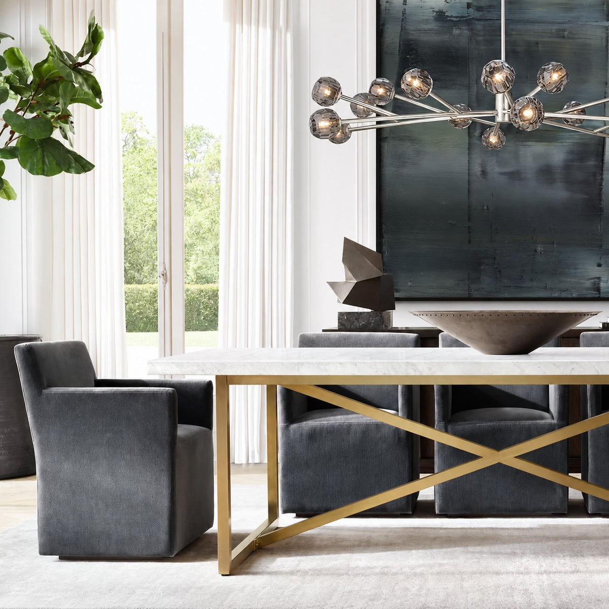 Bouine Glass Round Chandelier 48''