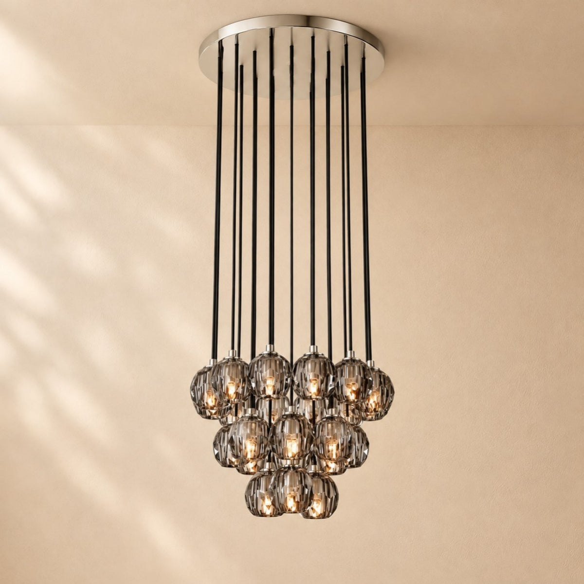 Bouine Glass Round Cluster Chandelier 24''