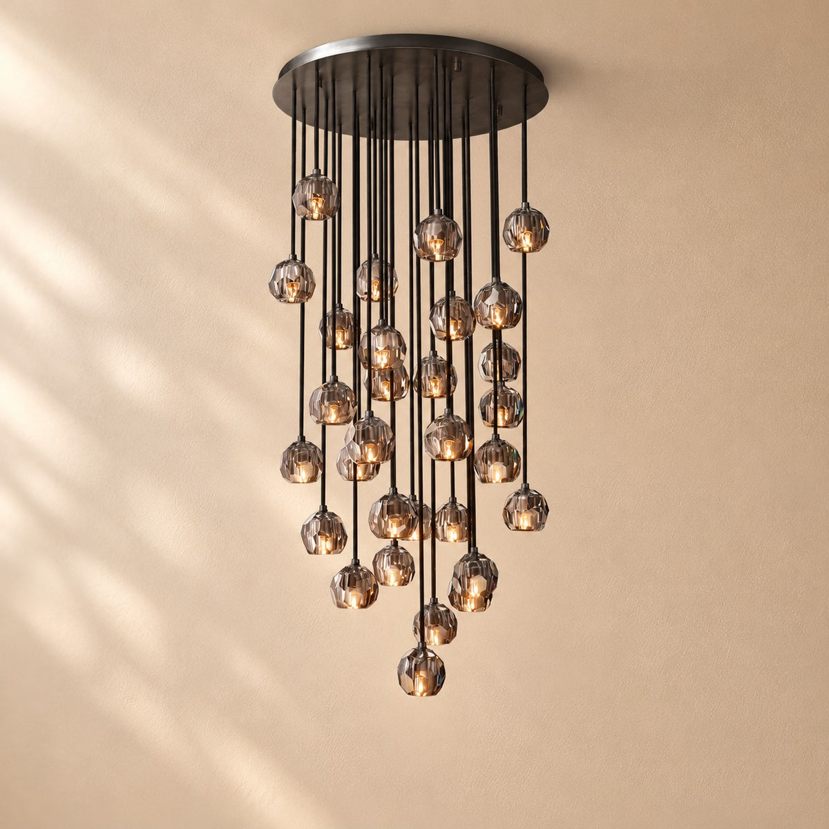 Bouine Glass Round Cluster Chandelier 30''