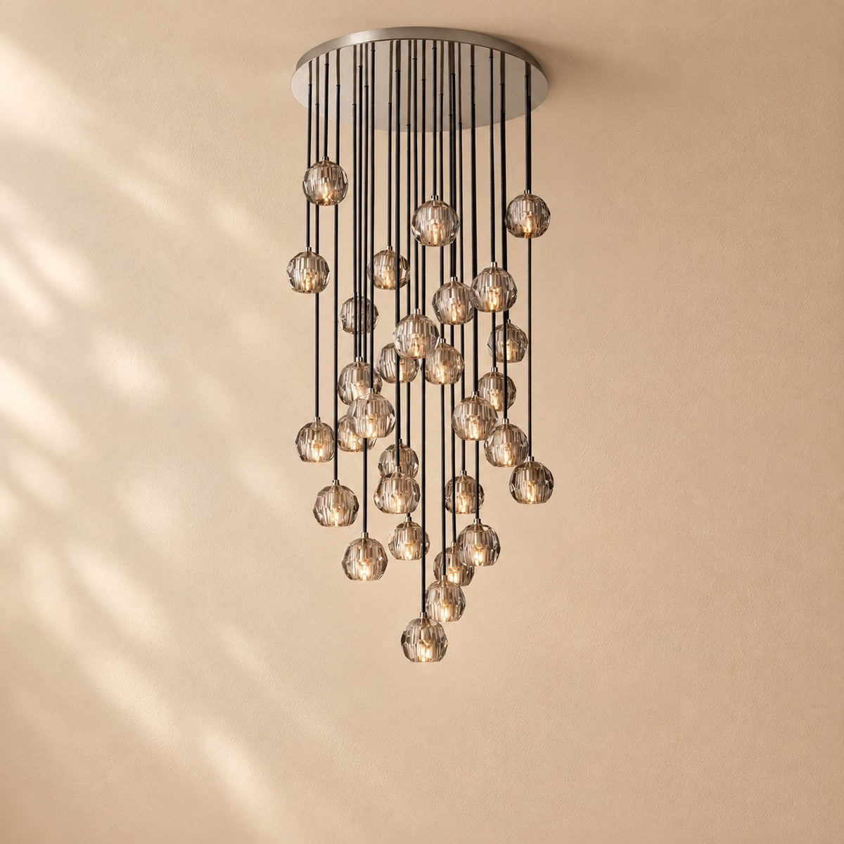 Bouine Glass Round Cluster Chandelier 30''