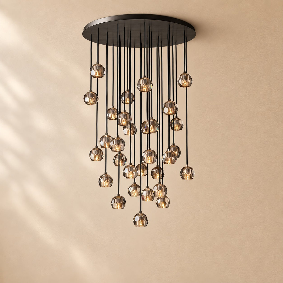 Bouine Glass Round Cluster Chandelier 40''
