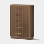 Cove Fluted Solid Oak 5-Dreawer Dresser