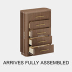 Cove Fluted Solid Oak 5-Dreawer Dresser