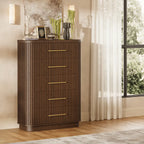 Cove Fluted Solid Oak 5-Dreawer Dresser