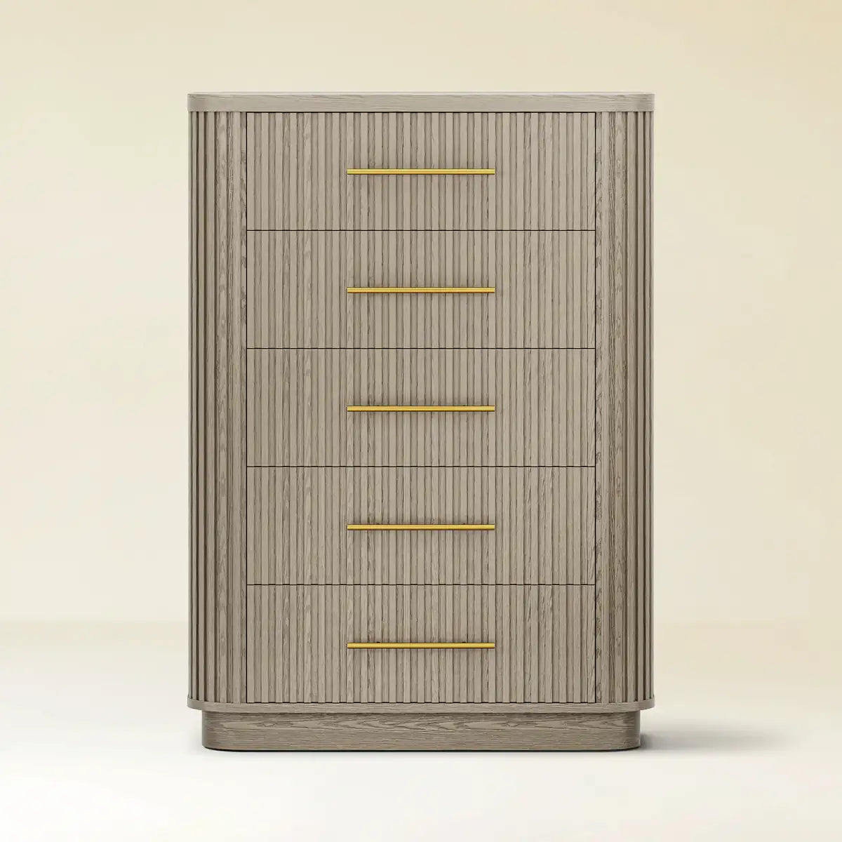 Cove Fluted Solid Oak 5-Dreawer Dresser