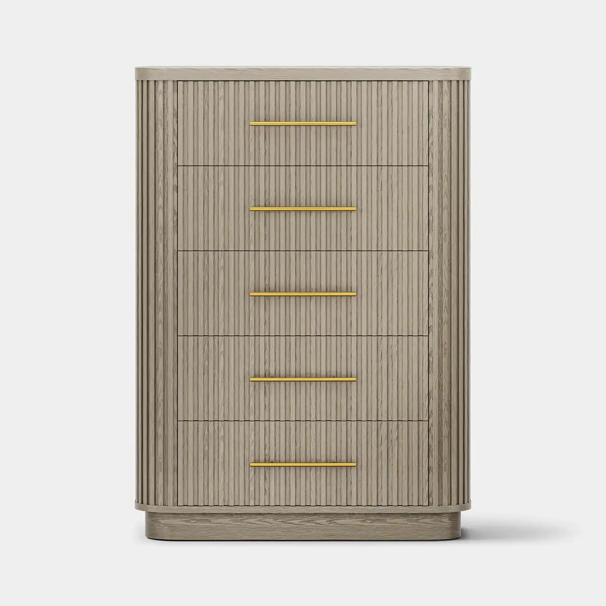 Cove Fluted Solid Oak 5-Dreawer Dresser
