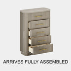 Cove Fluted Solid Oak 5-Dreawer Dresser