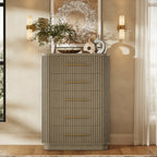 Cove Fluted Solid Oak 5-Dreawer Dresser