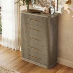 Cove Fluted Solid Oak 5-Dreawer Dresser