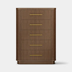 Cove Fluted Solid Oak 5-Dreawer Dresser