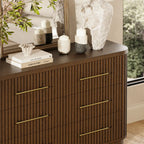 Cove Fluted Solid Oak 6-Dreawer Dresser
