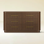 Cove Fluted Solid Oak 6-Dreawer Dresser