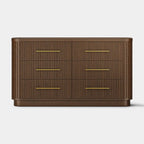 Cove Fluted Solid Oak 6-Dreawer Dresser