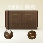 Cove Fluted Solid Oak 6-Dreawer Dresser