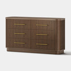 Cove Fluted Solid Oak 6-Dreawer Dresser