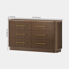 Cove Fluted Solid Oak 6-Dreawer Dresser