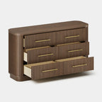 Cove Fluted Solid Oak 6-Dreawer Dresser