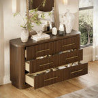Cove Fluted Solid Oak 6-Dreawer Dresser