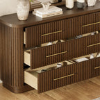 Cove Fluted Solid Oak 6-Dreawer Dresser