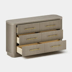 Cove Fluted Solid Oak 6-Dreawer Dresser