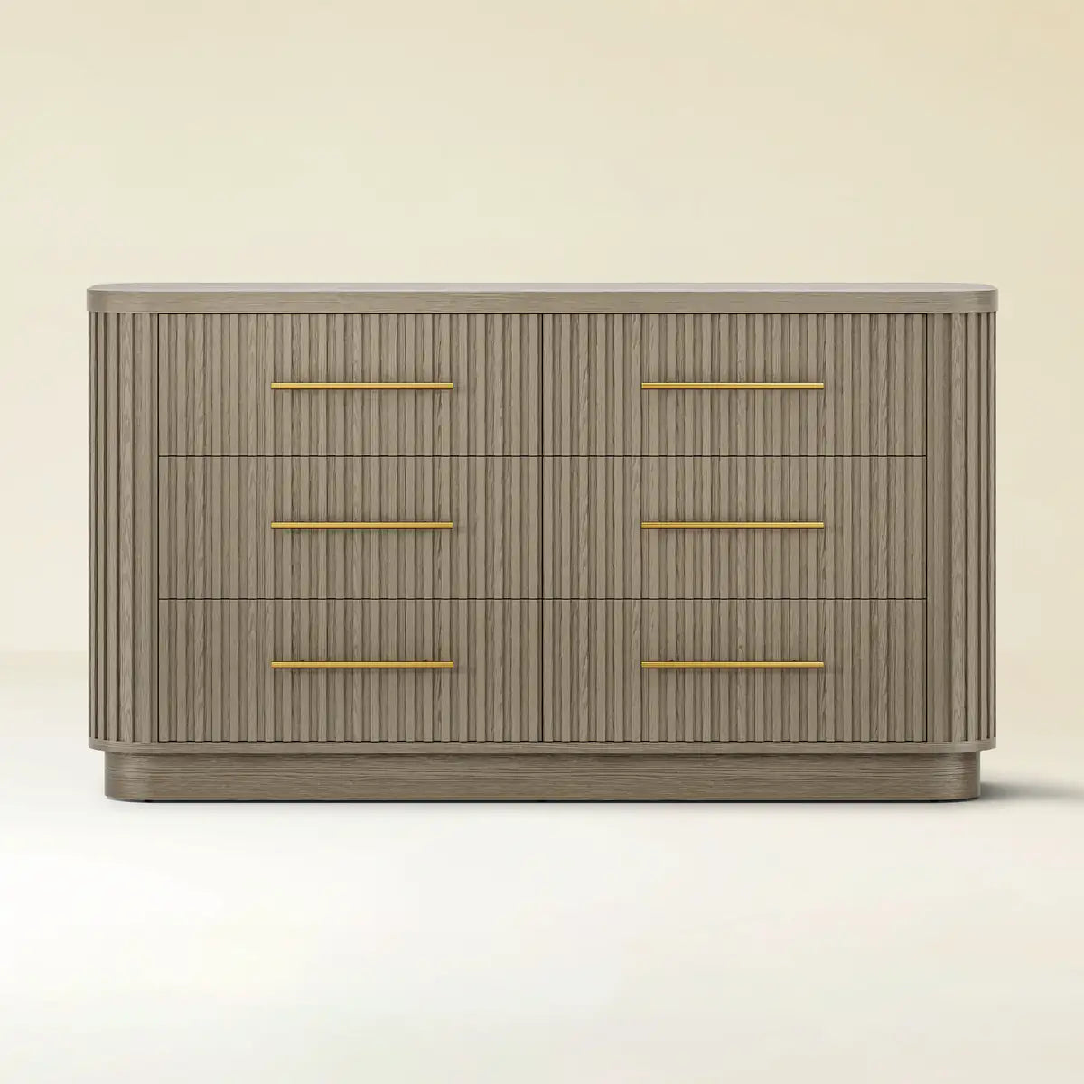Cove Fluted Solid Oak 6-Dreawer Dresser