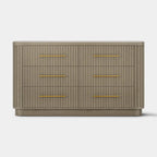 Cove Fluted Solid Oak 6-Dreawer Dresser